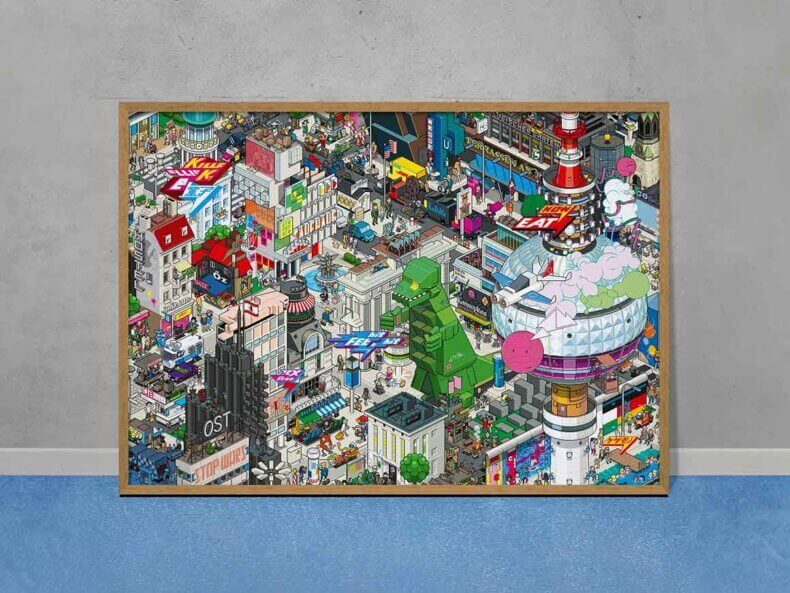 Berlin, Pixorama Pixelkunst-Poster | Von eBoy