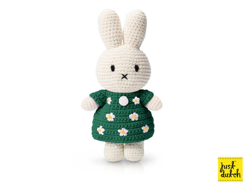 MIFFY, Kuschelhase im grünen Blumenkleid | just dutch