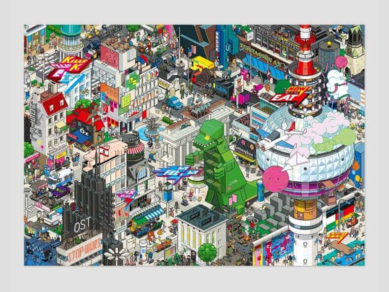 Berlin, Pixorama Pixelkunst-Poster | Von eBoy